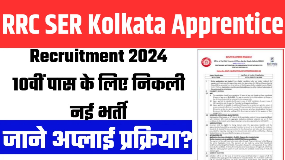 RRC SER Kolkata Apprentice Recruitment 2024